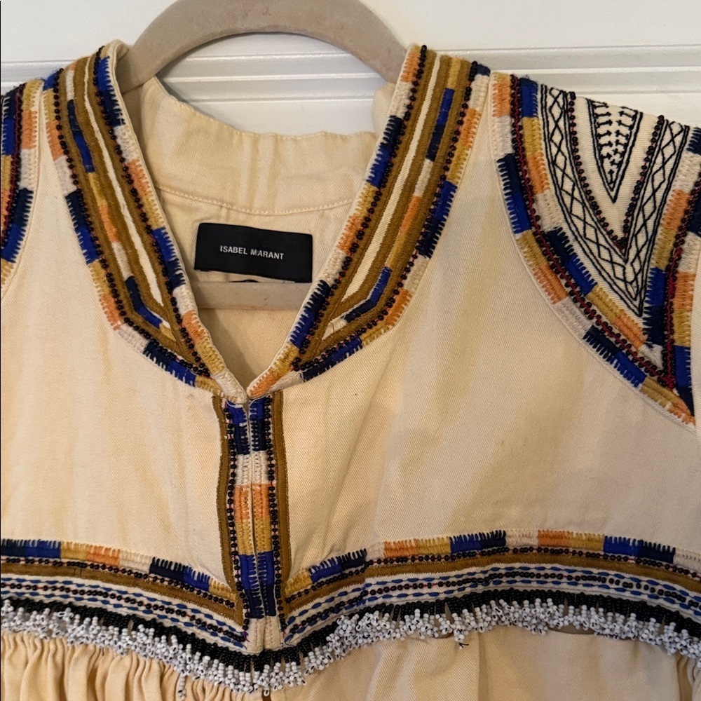 Isabel Marant Sachi Embroidered Yellow Women's Jacket - Picture 5 of 6